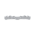 Round Diamond Half-Eternity Wedding Band in 14K White Gold