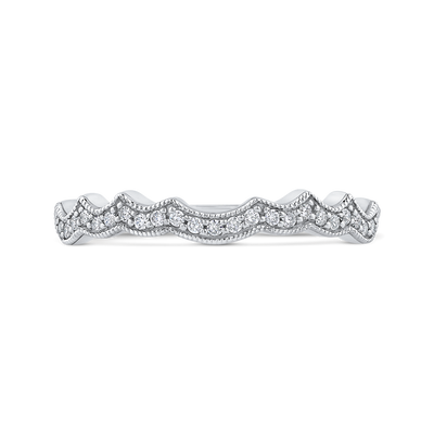 Round Diamond Half-Eternity Wedding Band in 14K White Gold