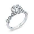 Diamond Halo Engagement Ring in 14K White Gold (Semi-Mount)