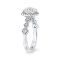 Diamond Halo Engagement Ring in 14K White Gold (Semi-Mount)