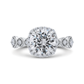 Diamond Halo Engagement Ring in 14K White Gold (Semi-Mount)