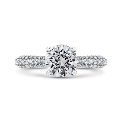 Round Diamond Engagement Ring in 14K White Gold (Semi-Mount)
