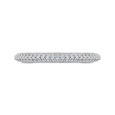 Round Diamond Wedding Band in 14K White Gold