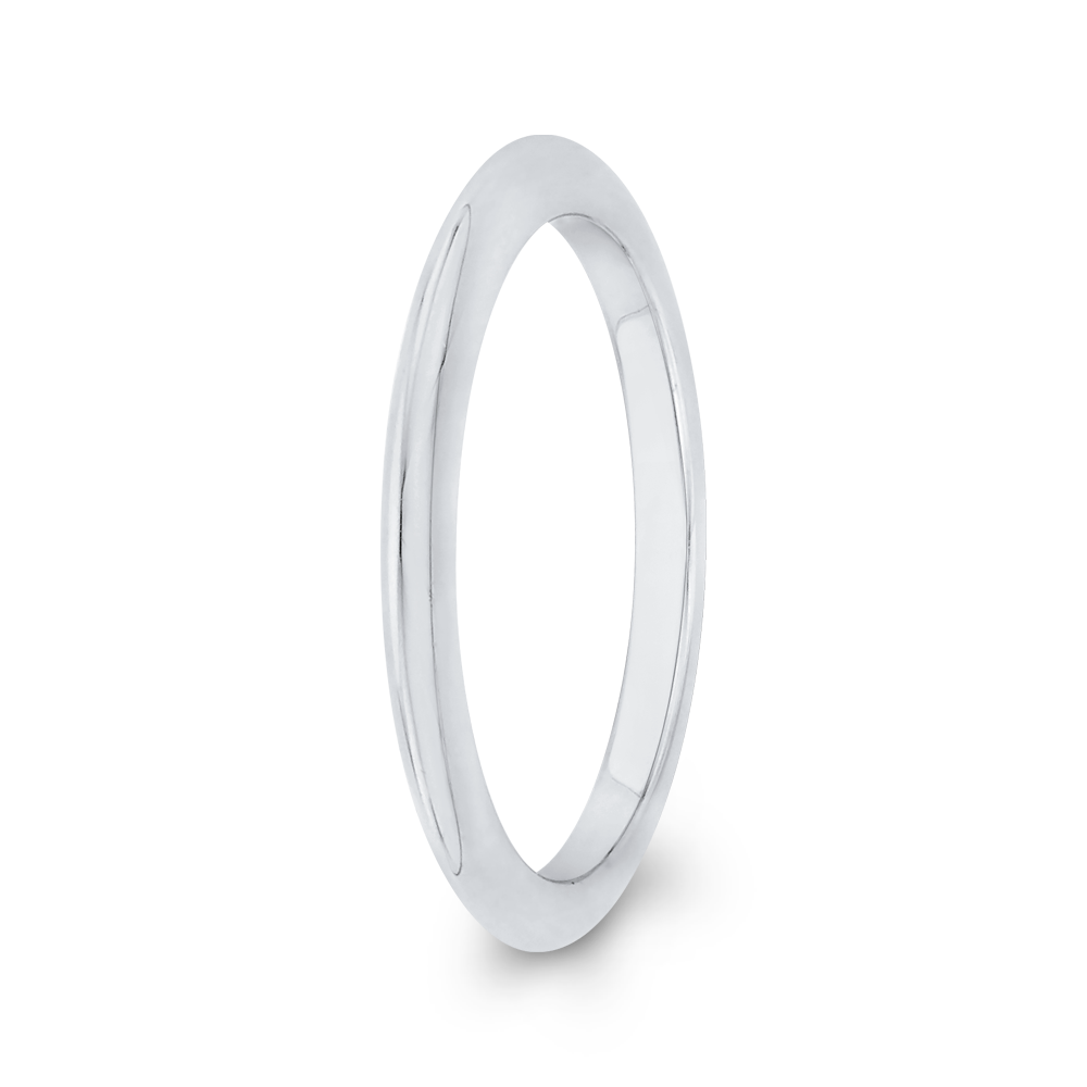 Plain Wedding Band in 14K White Gold