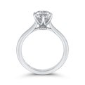 Split Shank Round Diamond Cathedral Style Engagement Ring in 14K White Gold (Semi-Mount)