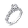 Round Diamond Cathedral Style Engagement Ring in 14K White Gold (Semi-Mount)