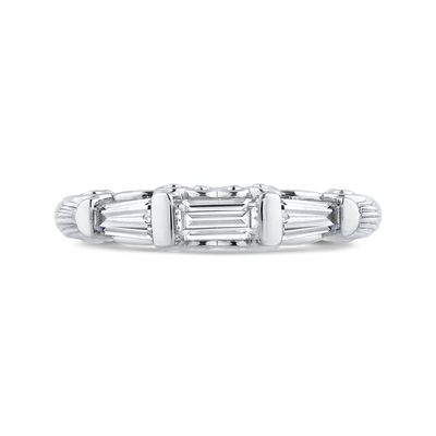 Baguette Cut Diamond Wedding Band in 14K White Gold
