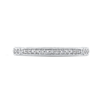 Round Diamond Wedding Band in 14K White Gold