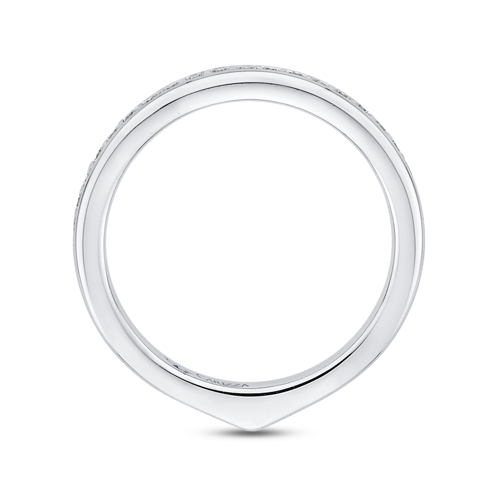 Round Diamond Half-Eternity Wedding Band in 14K White Gold