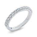 Round Diamond Half-Eternity Wedding Band in 14K White Gold