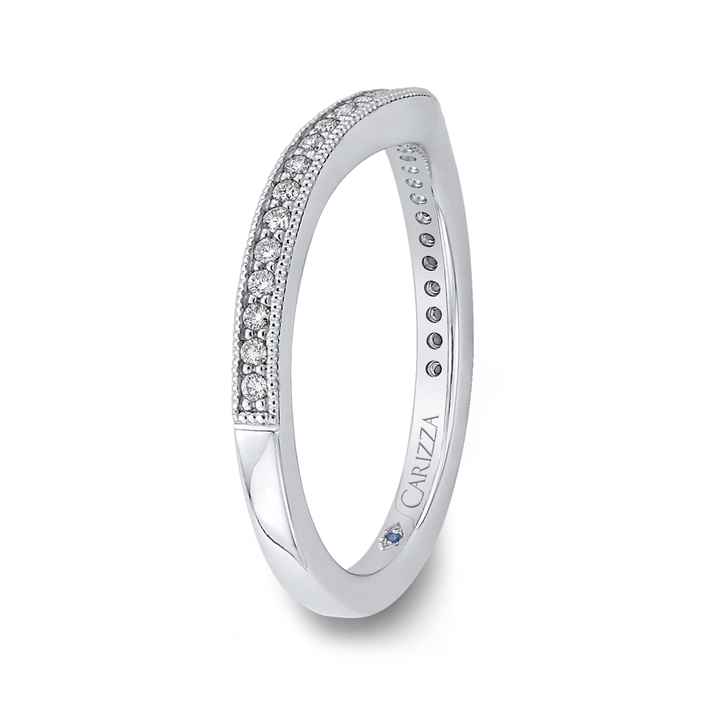 Round Diamond Half-Eternity Wedding Band in 14K White Gold