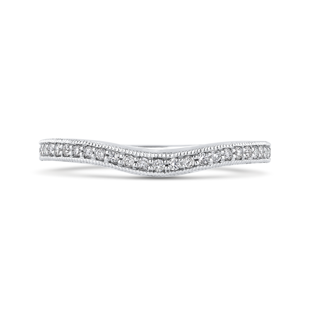 Round Diamond Half-Eternity Wedding Band in 14K White Gold
