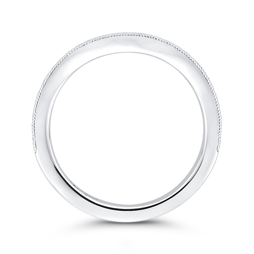 Round Diamond Half-Eternity Wedding Band in 14K White Gold