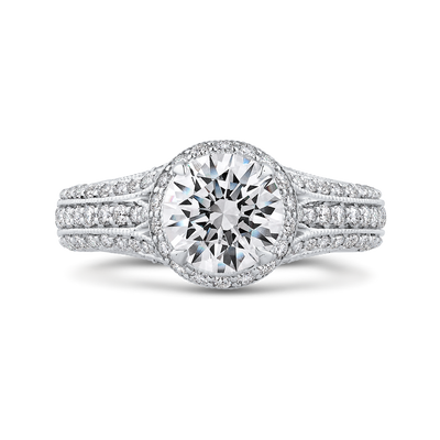 Split Shank Round Diamond Engagement Ring in 14K White Gold (Semi-Mount)