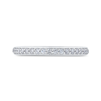 Round Diamond Wedding Band in 14K White Gold