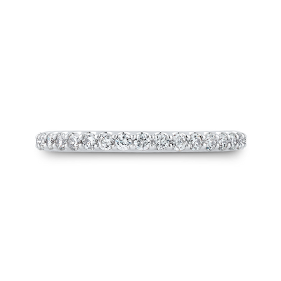 Round Diamond Wedding Band in 14K White Gold