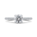 Round Diamond Engagement Ring in 14K White Gold (Semi-Mount)