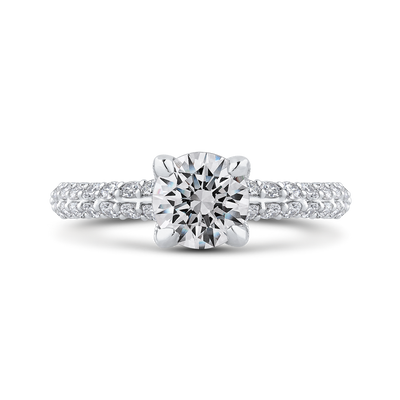 Round Diamond Engagement Ring in 14K White Gold (Semi-Mount)