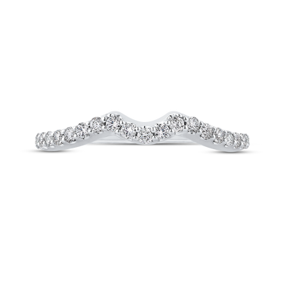 Round Diamond Wedding Band in 14K White Gold