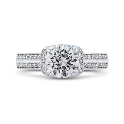 Round Diamond Engagement Ring in 14K White Gold (Semi-Mount)