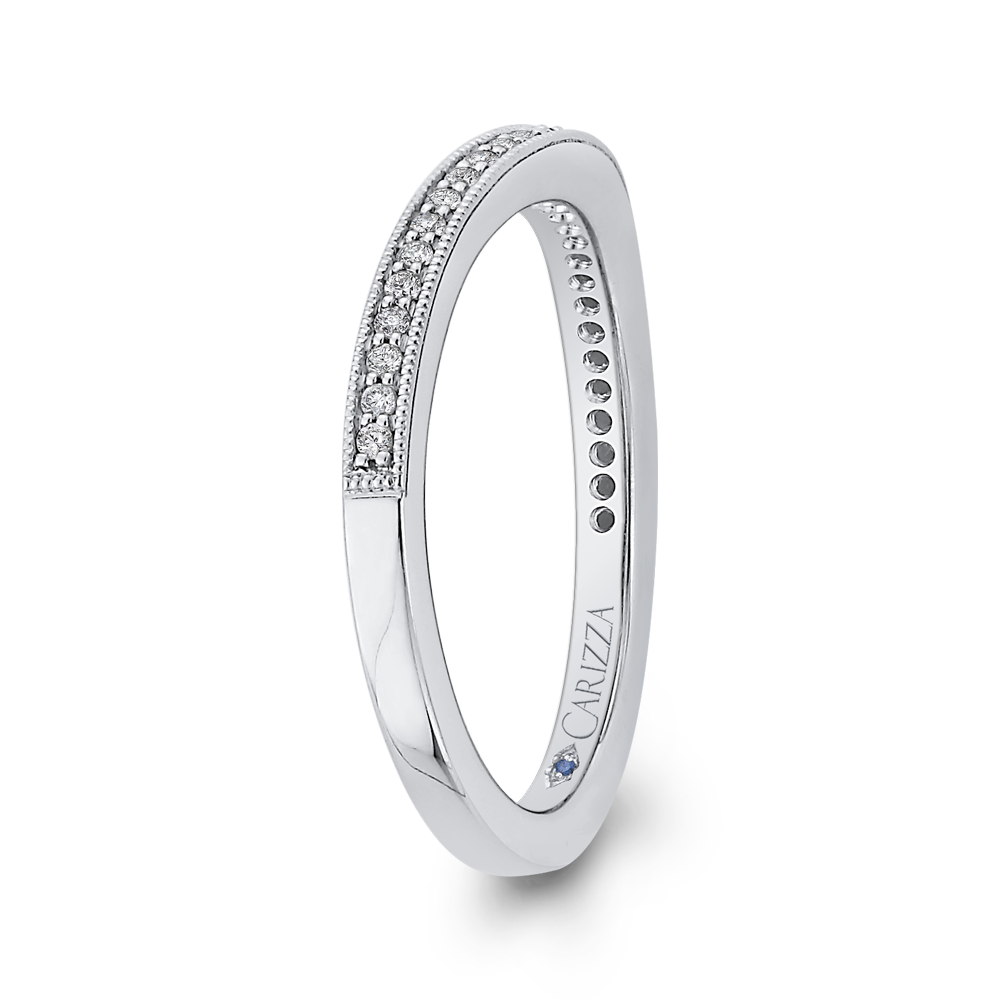 Round Diamond Half-Eternity Wedding Band in 14K White Gold