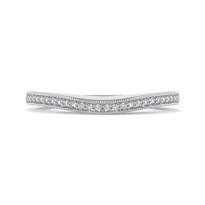 Round Diamond Half-Eternity Wedding Band in 14K White Gold