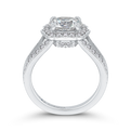 Split Shank Diamond Halo Engagement Ring in 14K White Gold (Semi-Mount)