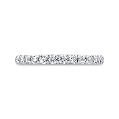 Round Diamond Half-Eternity Wedding Band in 14K White Gold