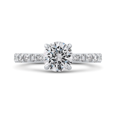 Round Diamond Engagement Ring in 14K White Gold (Semi-Mount)