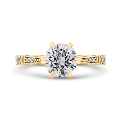 Diamond Engagement Ring in 14K Yellow Gold (Semi-Mount)