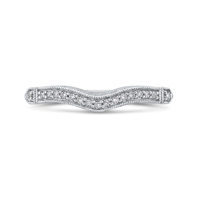 Round Diamond Wedding Band in 14K White Gold