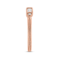 Round and Baguette Cut Diamond Wedding Band in 14K Rose Gold