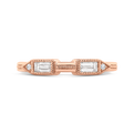 Round and Baguette Cut Diamond Wedding Band in 14K Rose Gold