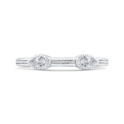 Pear Cut Diamond Wedding Band in 14K White Gold