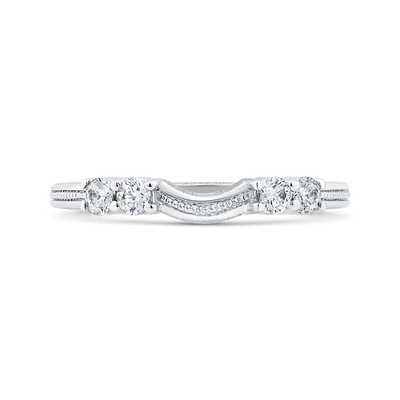 Round Diamond Wedding Band in 14K White Gold