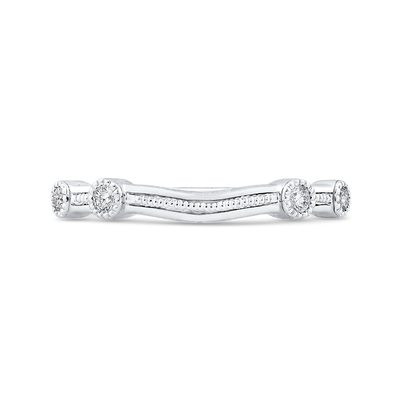 Round Diamond Wedding Band in 14K White Gold