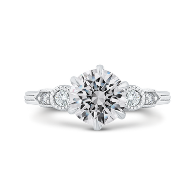 Diamond Engagement Ring in 14K White Gold (Semi-Mount)