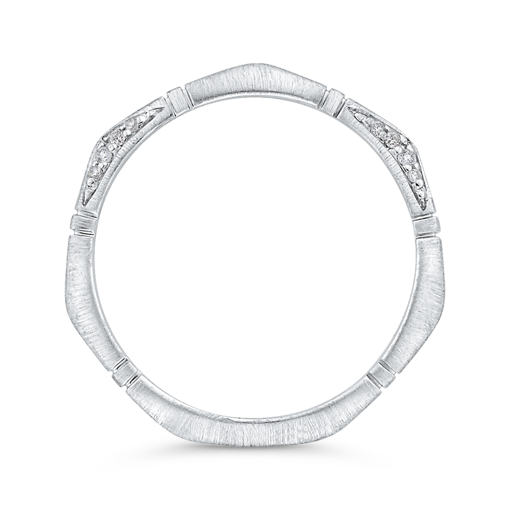 Round Diamond Wedding Band in 14K White Gold