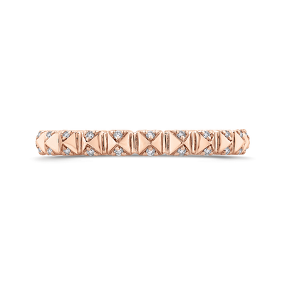 Round Diamond Wedding Band in 14K Rose Gold