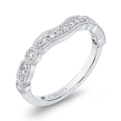 Round Diamond Half-Eternity Wedding Band in 14K White Gold