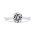 14K White Gold Round Cut Diamond Classic Engagement Ring (Semi-Mount)