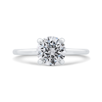 14K White Gold Round Cut Diamond Classic Engagement Ring (Semi-Mount)