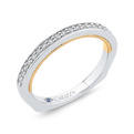 Round Diamond Half-Eternity Wedding Band in 14K Two Tone Gold