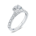 Round Diamond Engagement Ring In 14K White Gold (Semi-Mount)