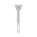 Round Diamond Engagement Ring In 14K White Gold (Semi-Mount)