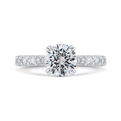 Round Diamond Engagement Ring In 14K White Gold (Semi-Mount)