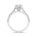 Round Diamond Engagement Ring In 14K White Gold (Semi-Mount)