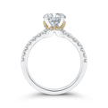14K Two-Tone Gold Round Diamond Engagement Ring (Semi-Mount)