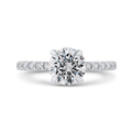 14K Two-Tone Gold Round Diamond Engagement Ring (Semi-Mount)