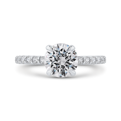 14K Two-Tone Gold Round Diamond Engagement Ring (Semi-Mount)